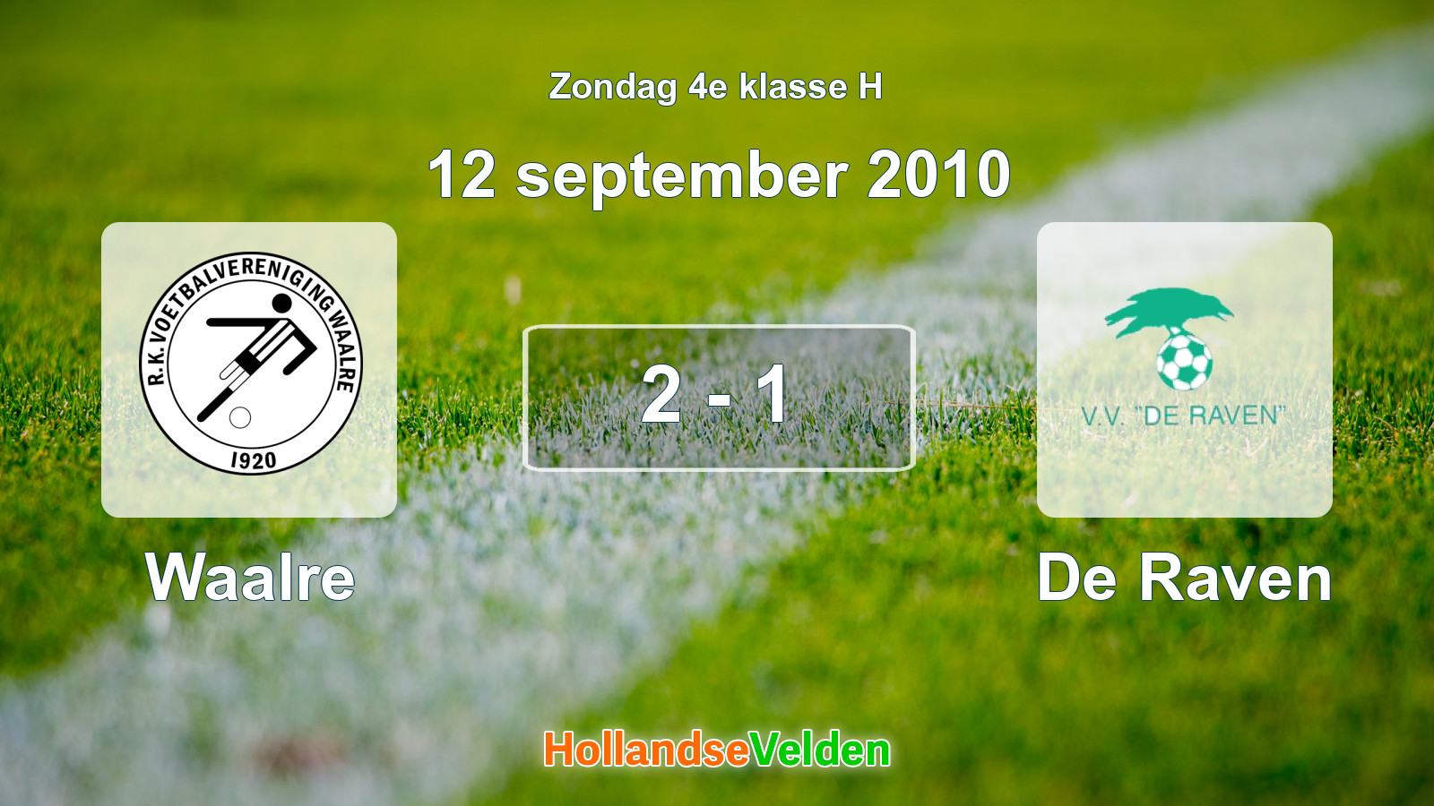 Gespeelde wedstrijd: Waalre - De Raven 2 - 1 (12 september 2010)