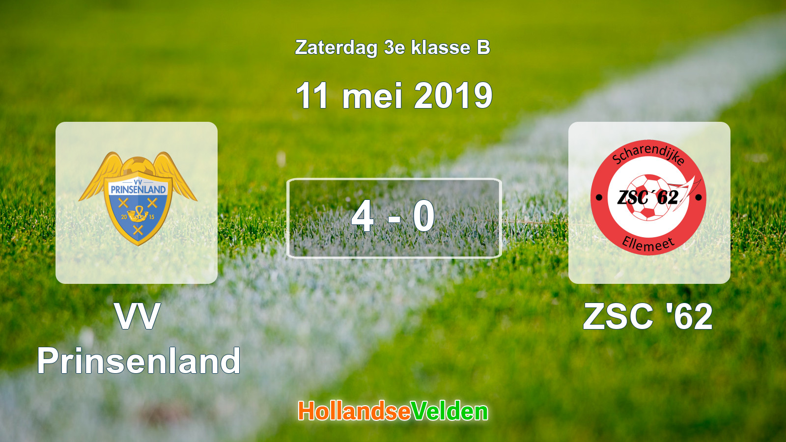 Gespeelde wedstrijd: VV Prinsenland - ZSC '62 4 - 0 (11 mei 2019)