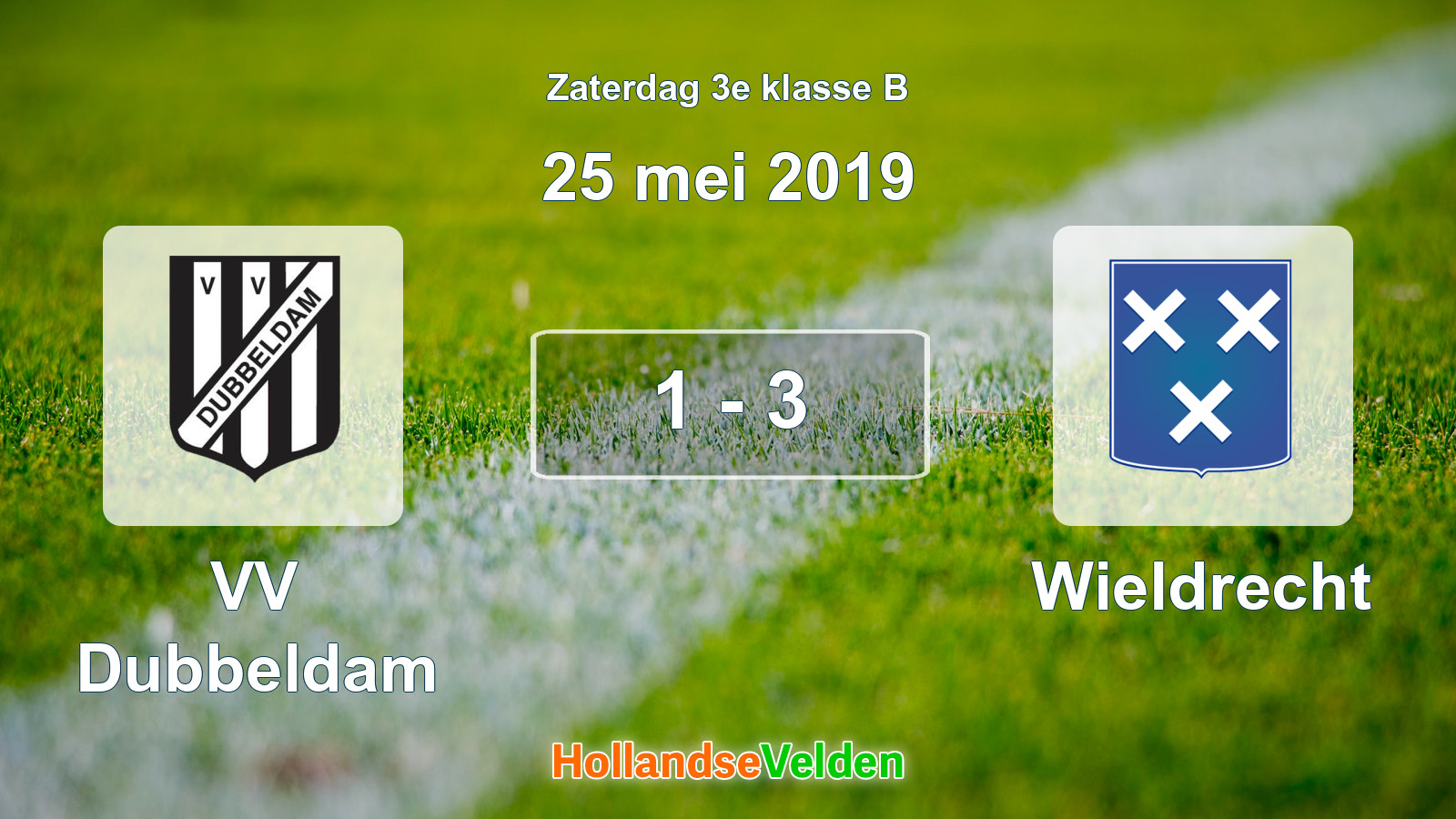 Gespeelde wedstrijd: VV Dubbeldam - Wieldrecht 1 - 3 (25 mei 2019)