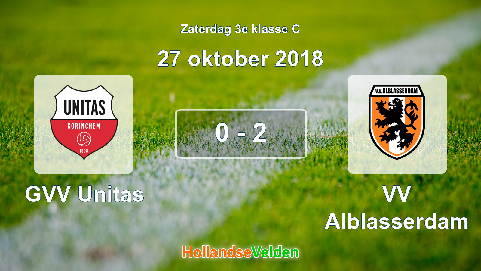 Gespeelde wedstrijd: GVV Unitas - VV Alblasserdam 0 - 2 (27 oktober 2018)