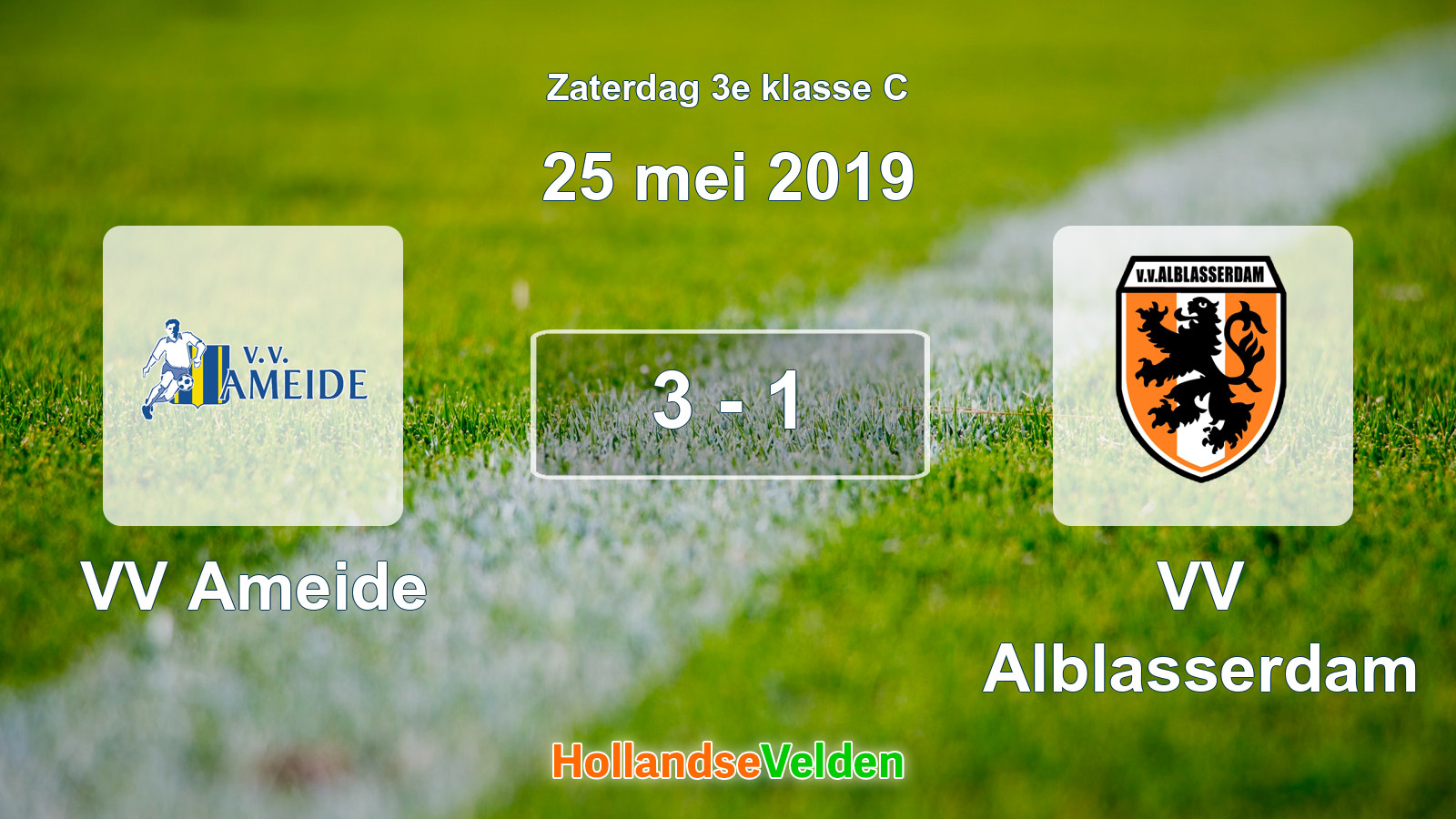 Gespeelde wedstrijd: VV Ameide - VV Alblasserdam 3 - 1 (25 mei 2019)