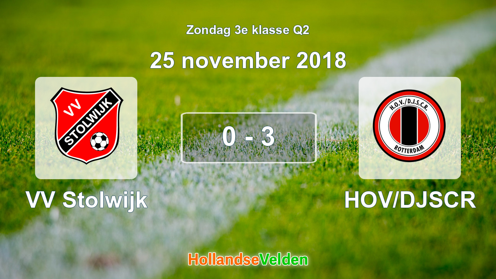 Gespeelde wedstrijd: VV Stolwijk - HOV/DJSCR 0 - 3 (25 november 2018)