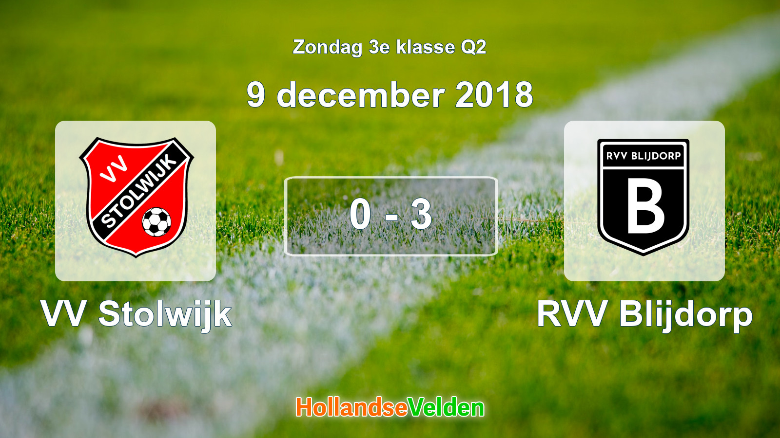 Gespeelde wedstrijd: VV Stolwijk - RVV Blijdorp 0 - 3 (9 december 2018)