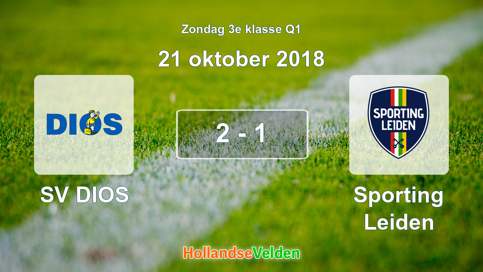 Gespeelde wedstrijd: SV DIOS - Sporting Leiden 2 - 1 (21 oktober 2018)