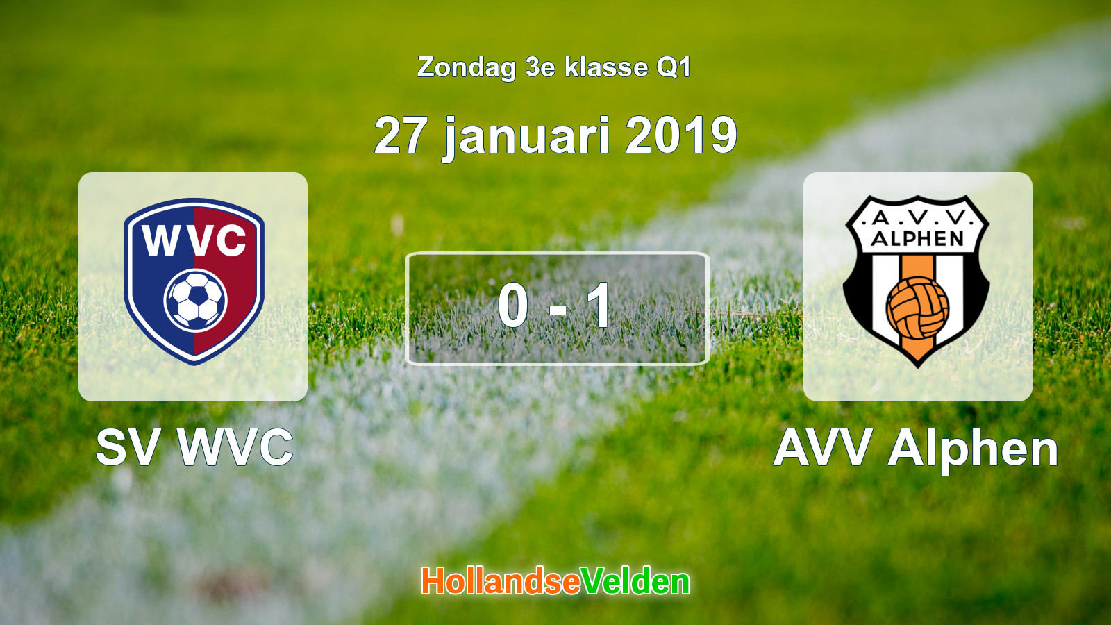 Gespeelde wedstrijd: SV WVC - AVV Alphen 0 - 1 (27 januari 2019)