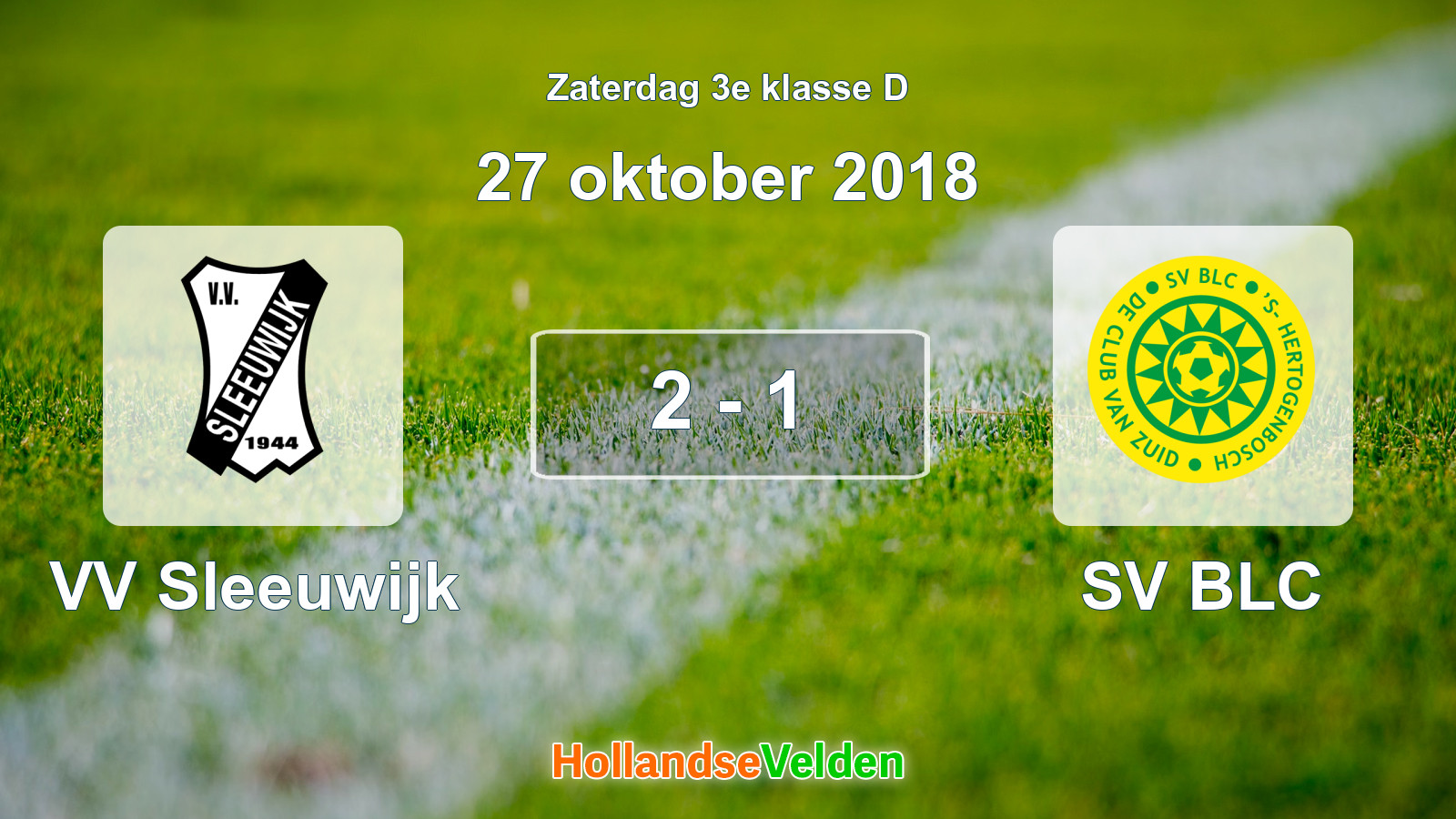 Gespeelde wedstrijd: VV Sleeuwijk - SV BLC 2 - 1 (27 oktober 2018)