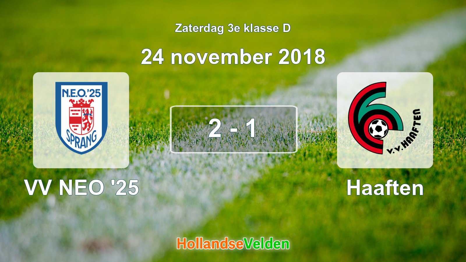 Gespeelde wedstrijd: VV NEO '25 - Haaften 2 - 1 (24 november 2018)