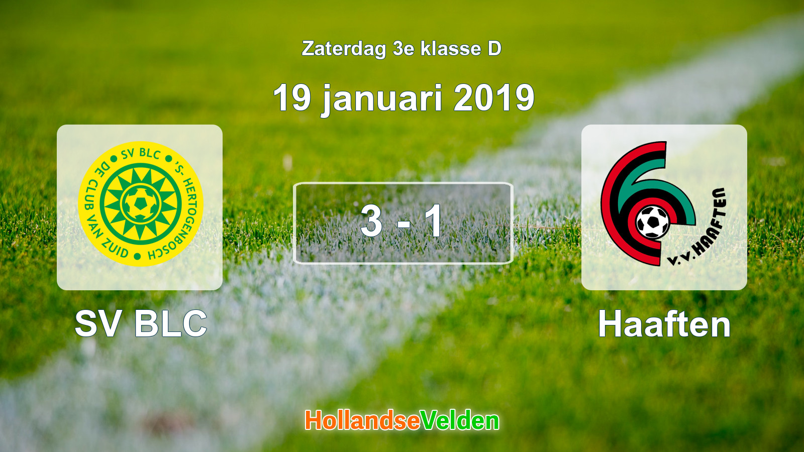 Gespeelde wedstrijd: SV BLC - Haaften 3 - 1 (19 januari 2019)