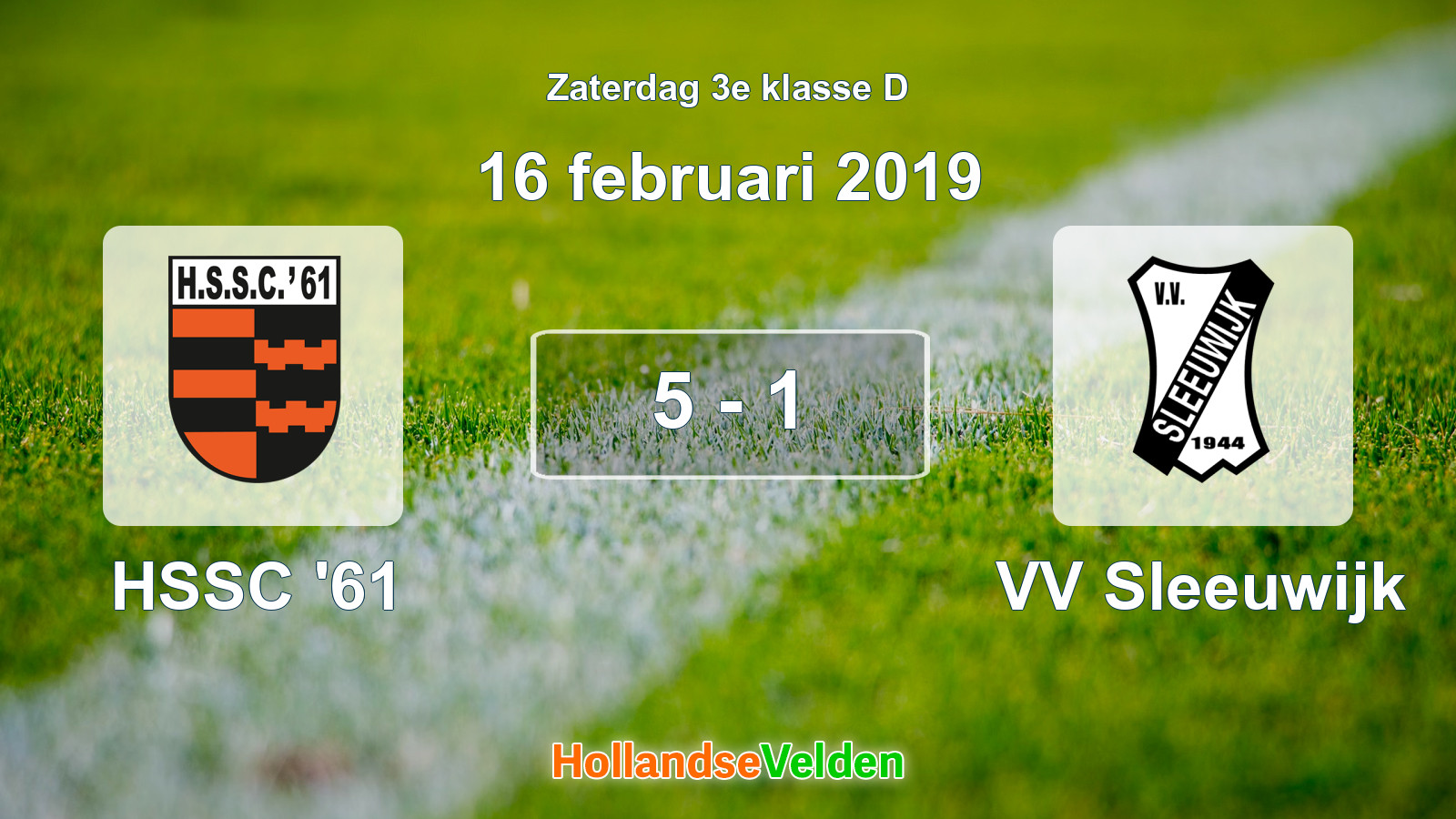 Gespeelde wedstrijd: HSSC '61 - VV Sleeuwijk 5 - 1 (16 februari 2019)