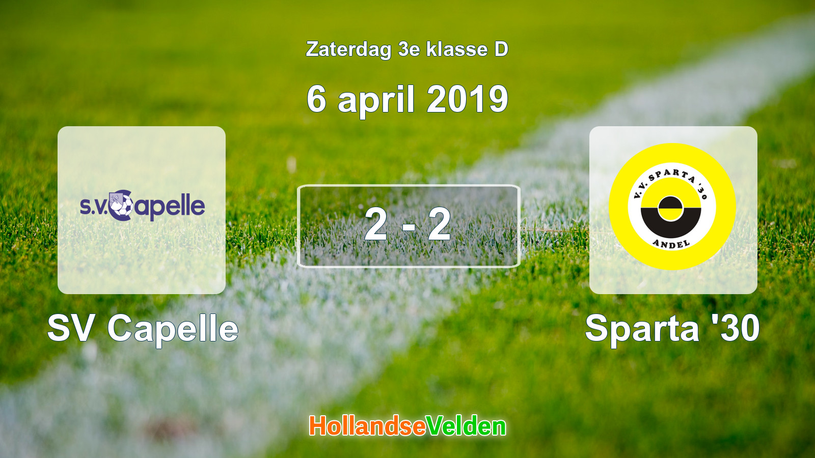 Gespeelde wedstrijd: SV Capelle - Sparta '30 2 - 2 (6 april 2019)