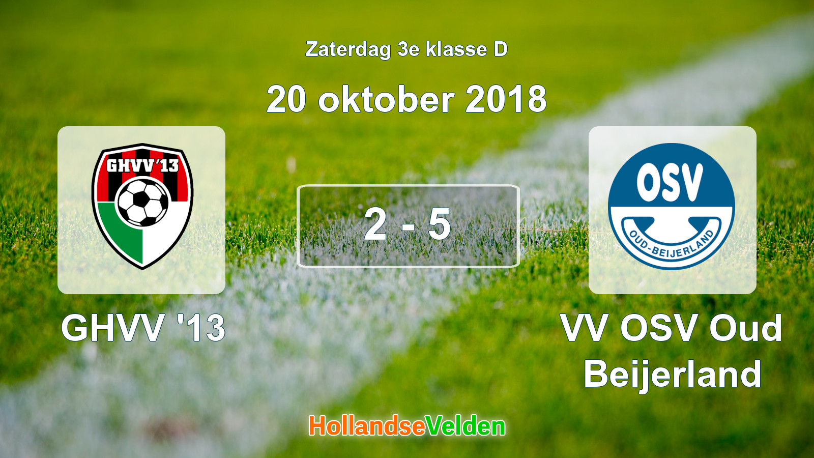 Gespeelde wedstrijd: GHVV '13 - VV OSV Oud Beijerland 2 - 5 (20 oktober 2018)