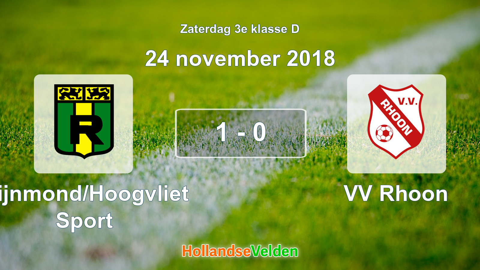 Gespeelde wedstrijd: Rijnmond/Hoogvliet Sport - VV Rhoon 1 - 0 (24 november 2018)