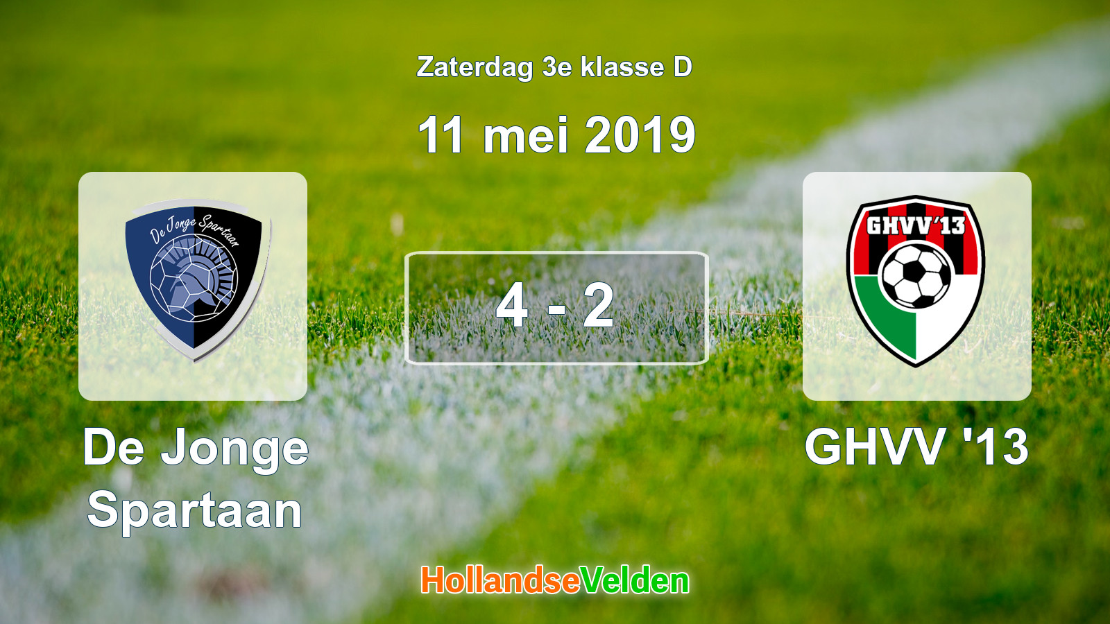 Gespeelde wedstrijd: De Jonge Spartaan - GHVV '13 4 - 2 (11 mei 2019)