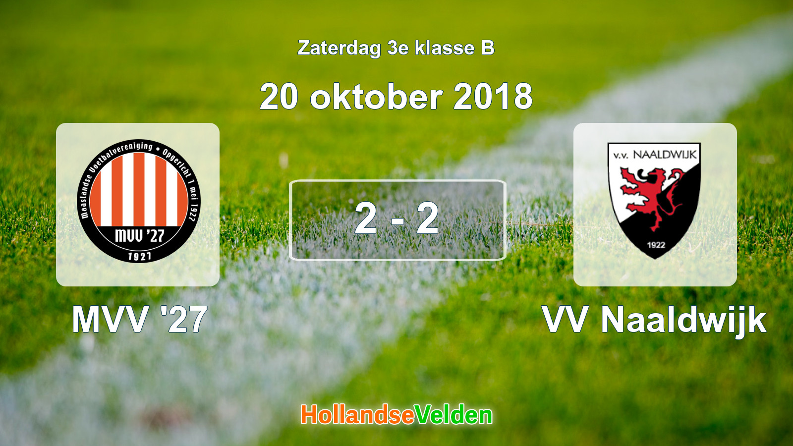 Gespeelde wedstrijd: MVV '27 - VV Naaldwijk 2 - 2 (20 oktober 2018)