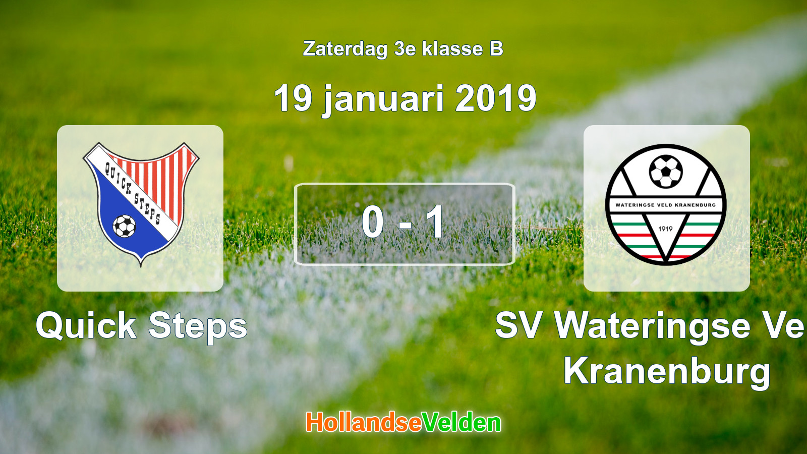 Gespeelde wedstrijd: Quick Steps - SV Wateringse Veld Kranenburg 0 - 1 (19 januari 2019)