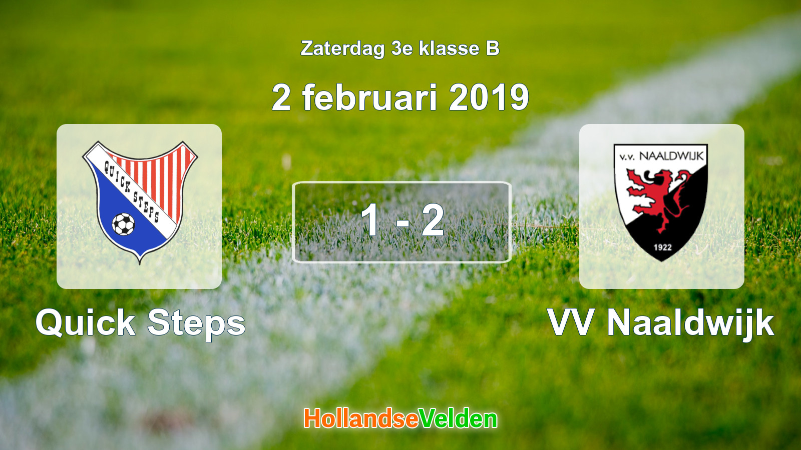 Gespeelde wedstrijd: Quick Steps - VV Naaldwijk 1 - 2 (2 februari 2019)