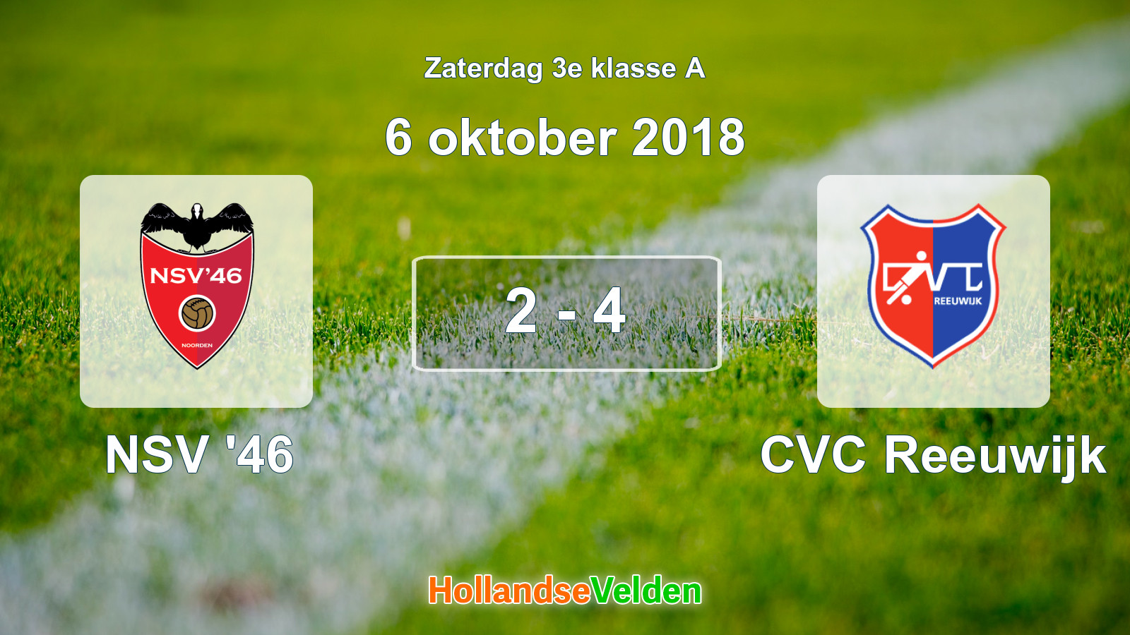 Gespeelde wedstrijd: NSV '46 - CVC Reeuwijk 2 - 4 (6 oktober 2018)