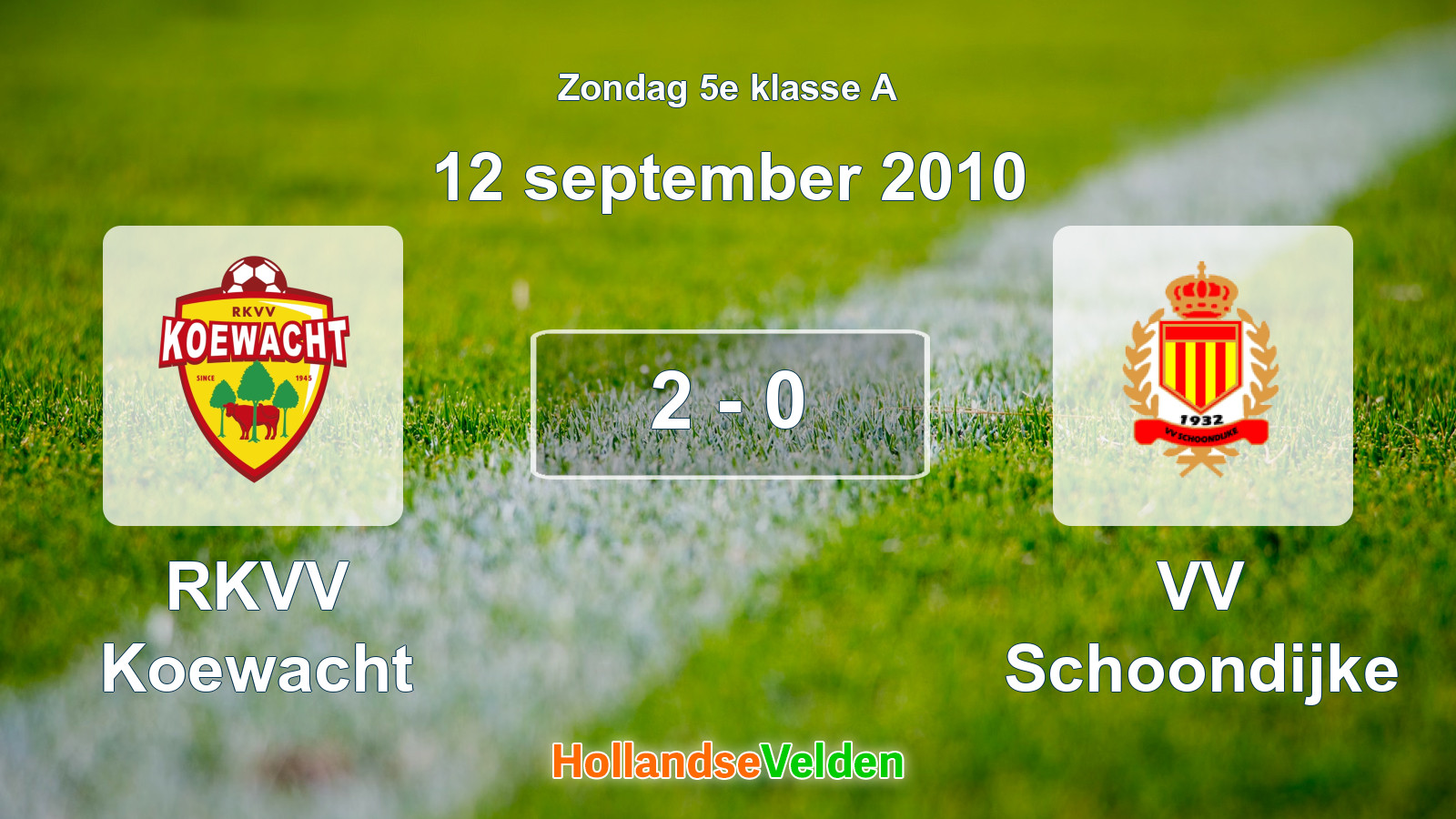 Gespeelde wedstrijd: RKVV Koewacht - VV Schoondijke 2 - 0 (12 september 2010)