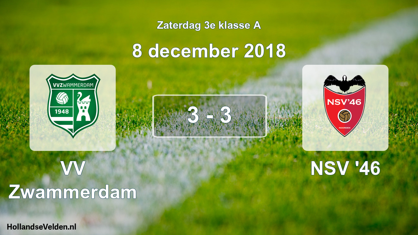 Gespeelde wedstrijd: VV Zwammerdam - NSV '46 3 - 3 (8 december 2018)