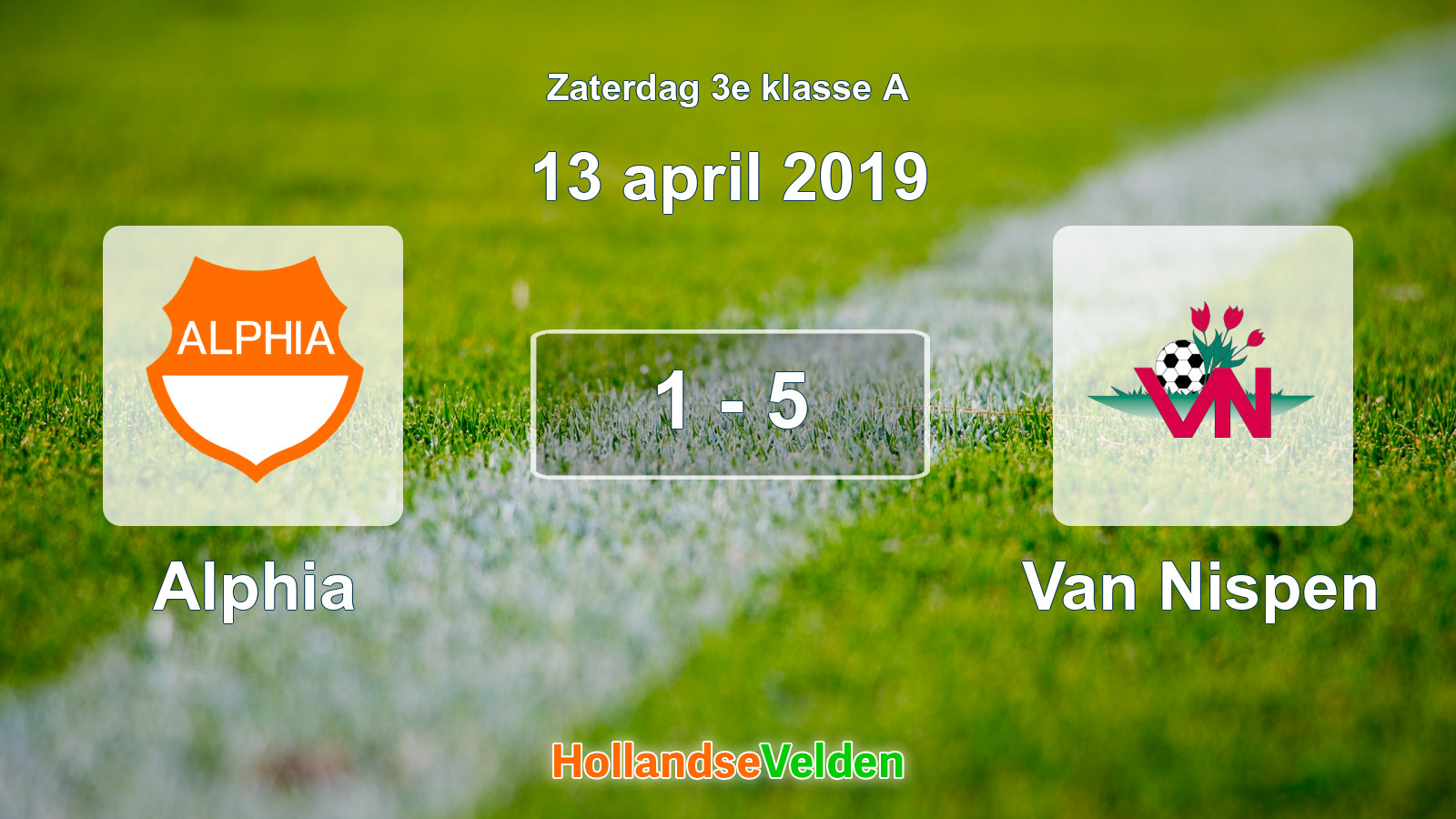 Gespeelde wedstrijd: Alphia - Van Nispen 1 - 5 (13 april 2019)