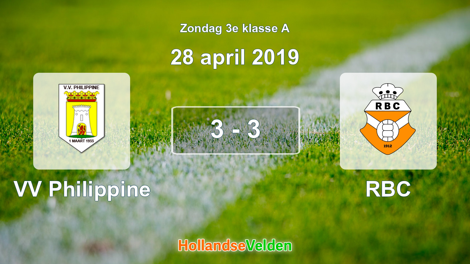 Gespeelde wedstrijd: VV Philippine - RBC 3 - 3 (28 april 2019)