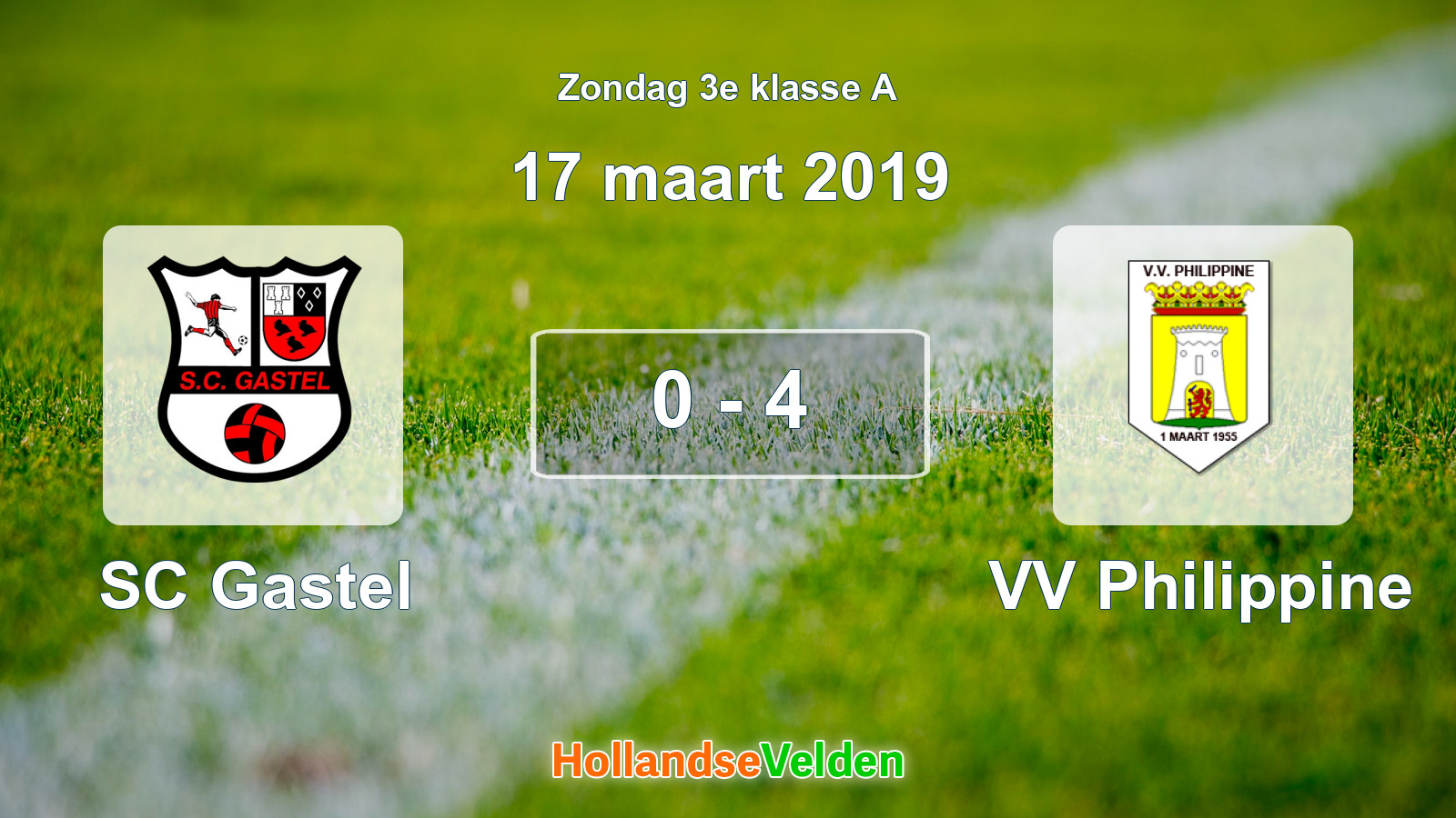 Gespeelde wedstrijd: SC Gastel - VV Philippine 0 - 4 (17 maart 2019)