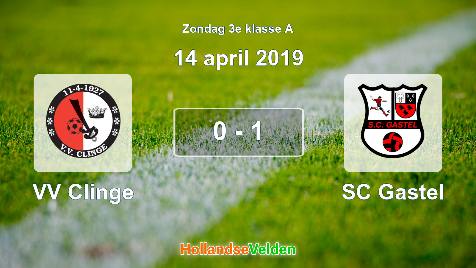 Gespeelde wedstrijd: VV Clinge - SC Gastel 0 - 1 (14 april 2019)