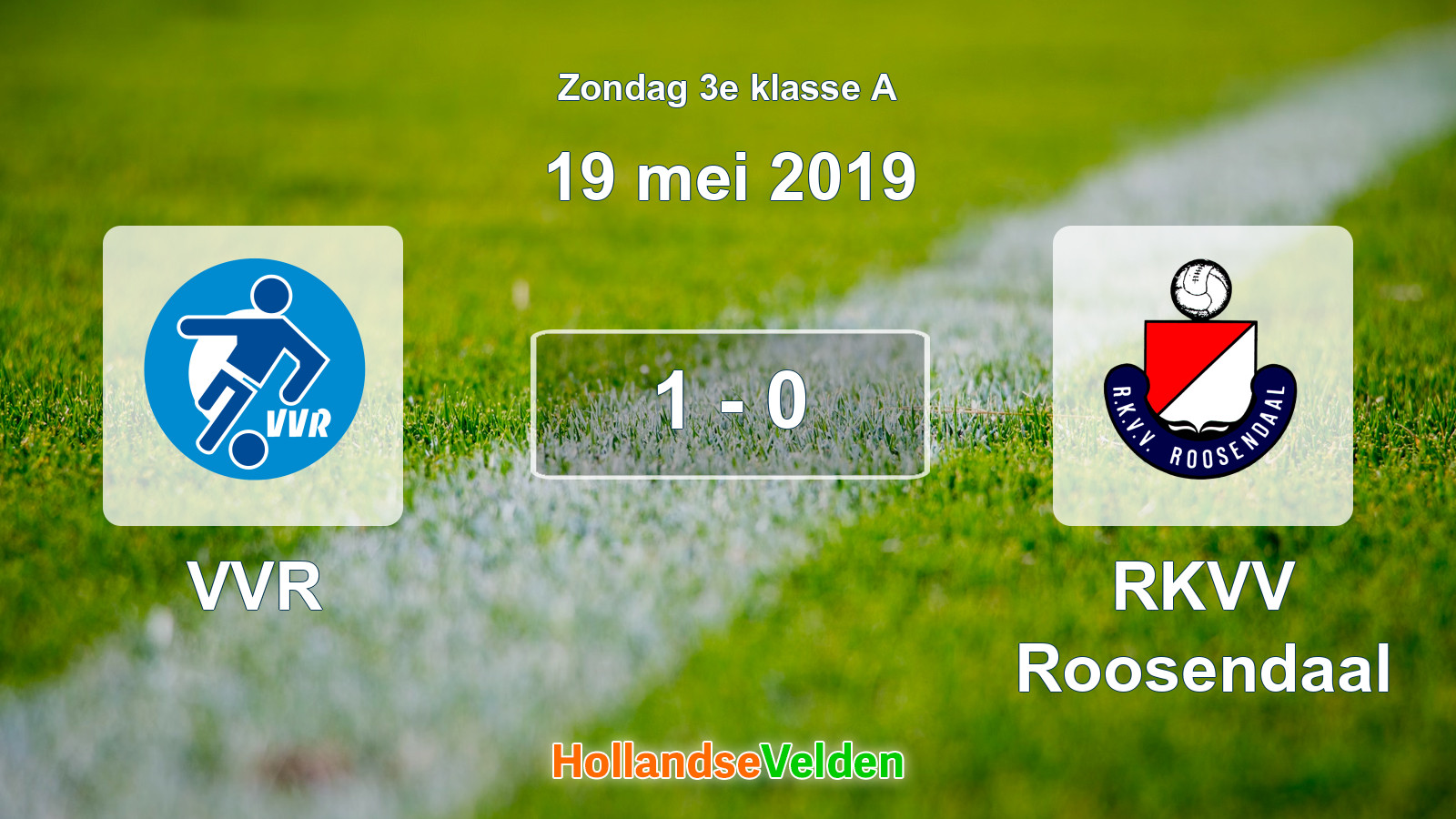 Gespeelde wedstrijd: VVR - RKVV Roosendaal 1 - 0 (19 mei 2019)