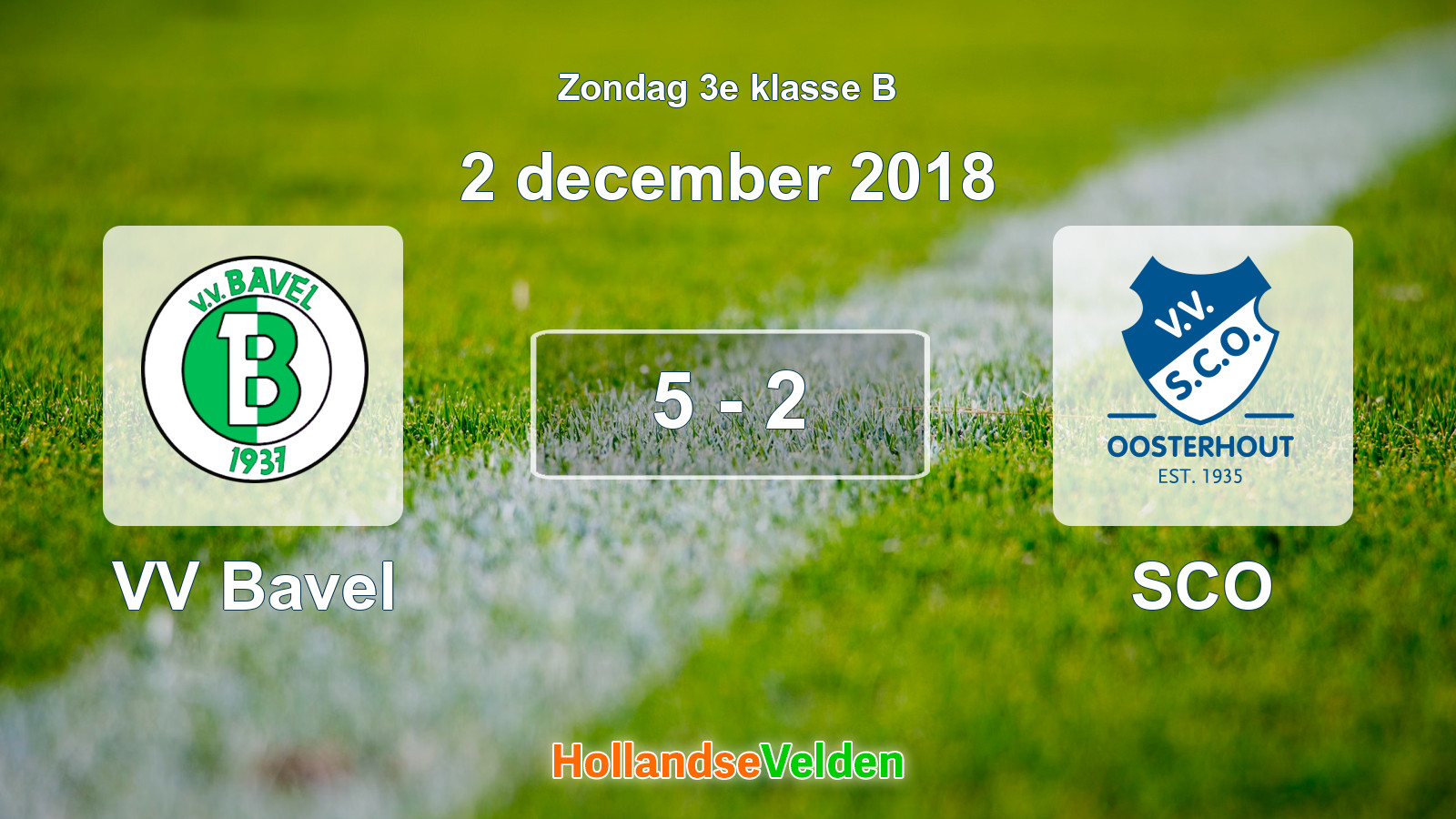 Gespeelde wedstrijd: VV Bavel - SCO 5 - 2 (2 december 2018)