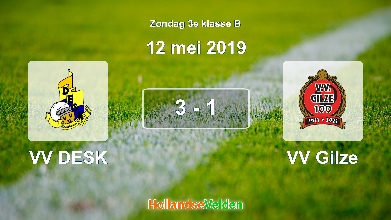 Gespeelde wedstrijd: VV DESK - VV Gilze 3 - 1 (12 mei 2019)