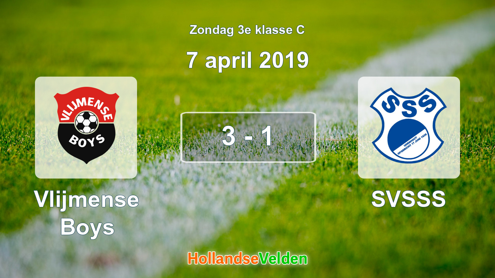 Gespeelde wedstrijd: Vlijmense Boys - SVSSS 3 - 1 (7 april 2019)