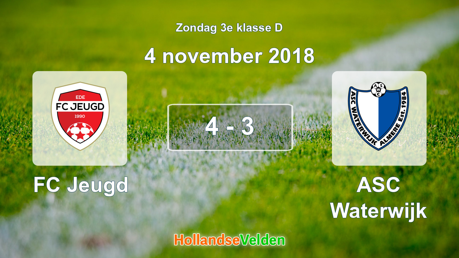 Gespeelde wedstrijd: FC Jeugd - ASC Waterwijk 4 - 3 (4 november 2018)