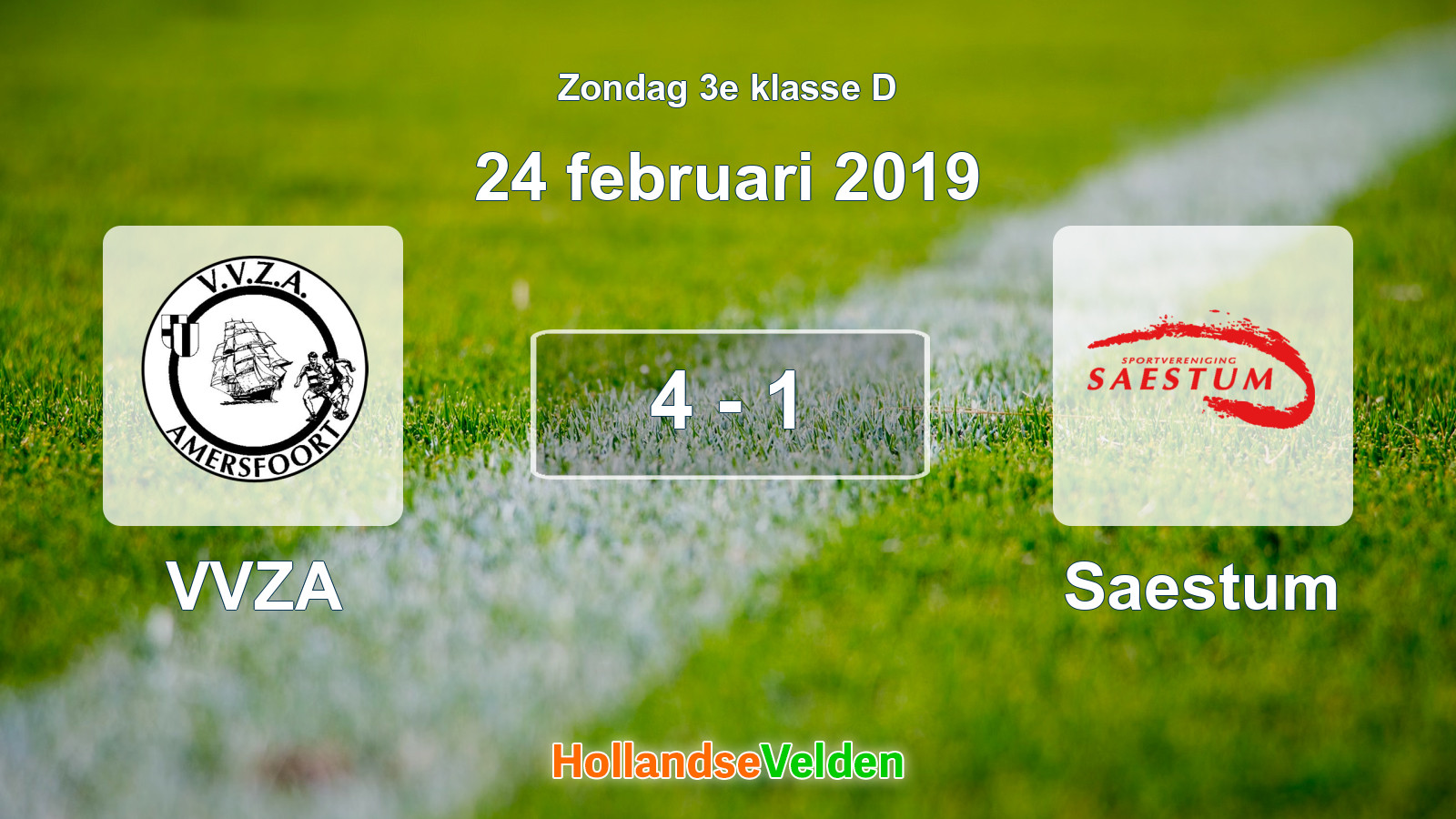 Gespeelde wedstrijd: VVZA - Saestum 4 - 1 (24 februari 2019)