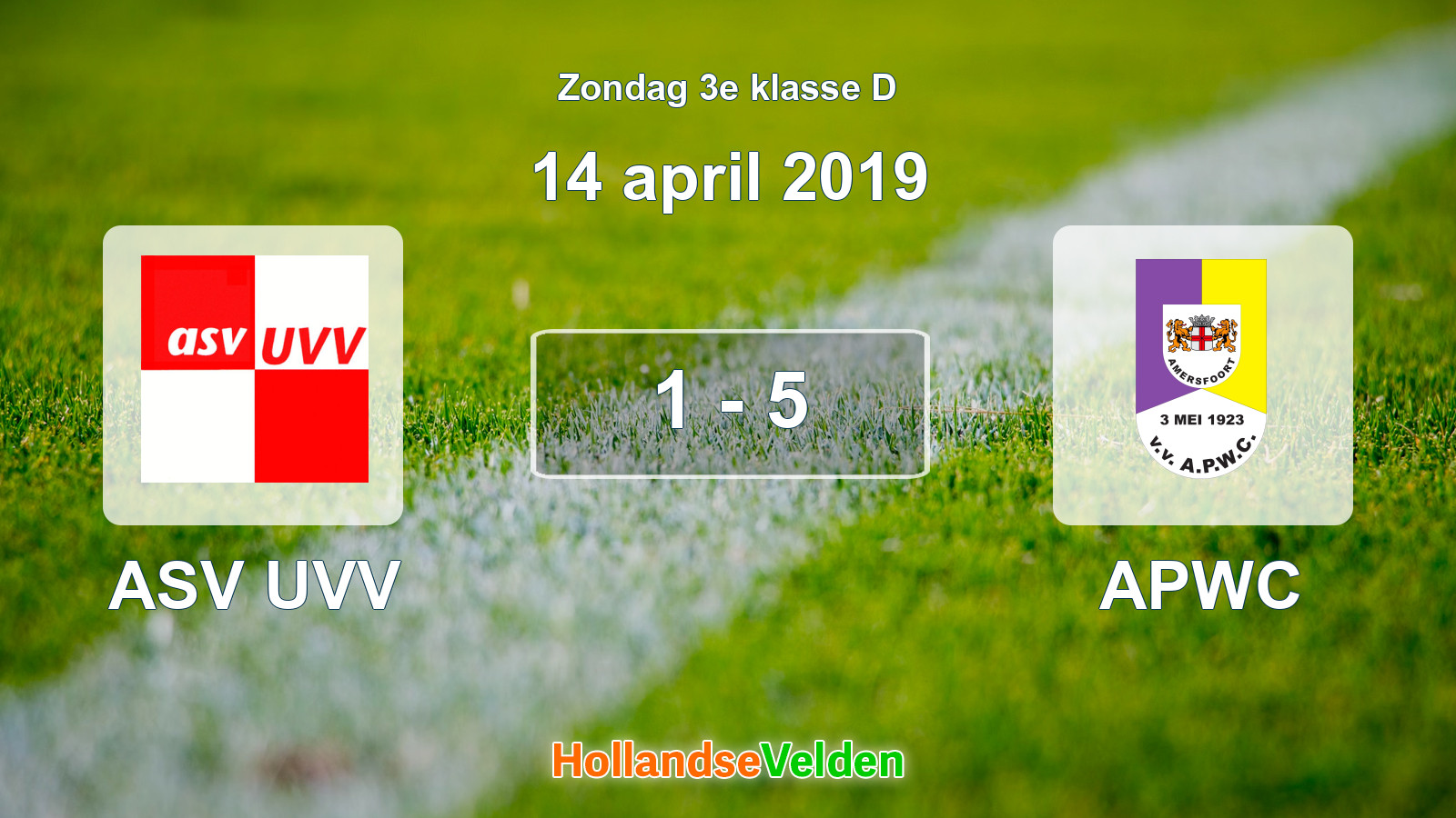 Gespeelde wedstrijd: ASV UVV - APWC 1 - 5 (14 april 2019)