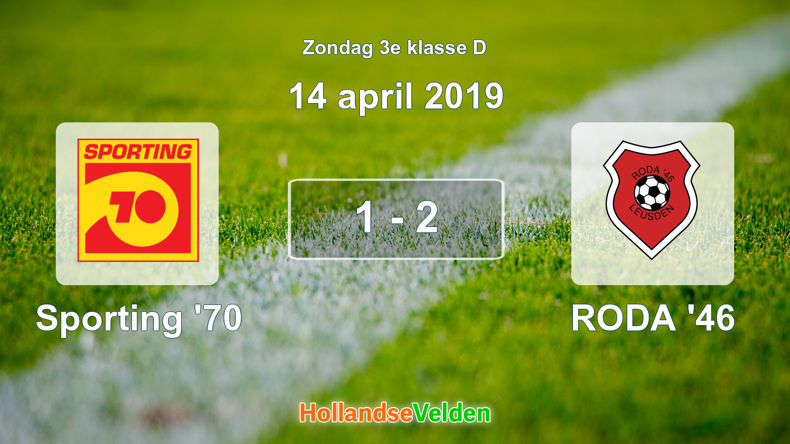 Gespeelde wedstrijd: Sporting '70 - RODA '46 1 - 2 (14 april 2019)