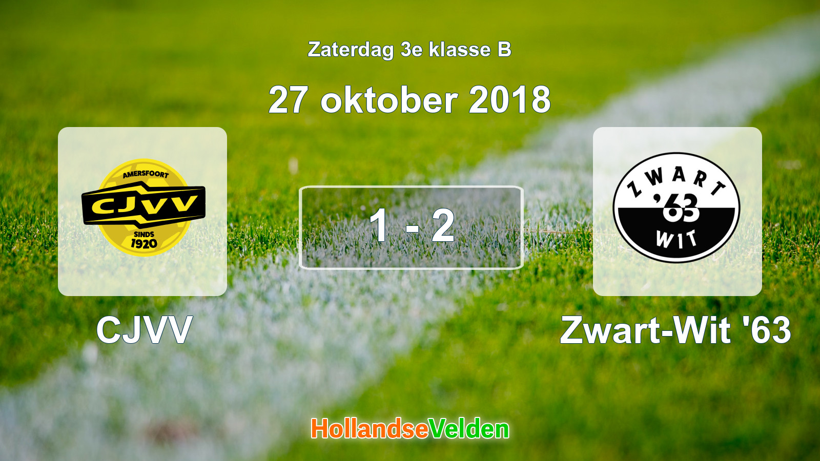 Gespeelde wedstrijd: CJVV - Zwart-Wit '63 1 - 2 (27 oktober 2018)