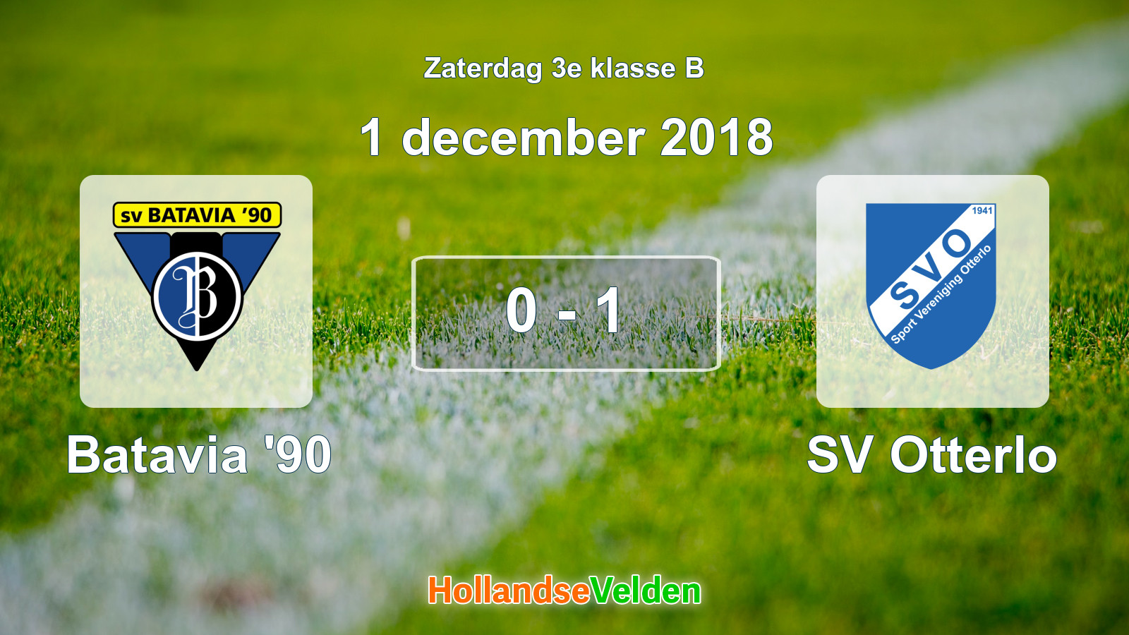 Gespeelde wedstrijd: Batavia '90 - SV Otterlo 0 - 1 (1 december 2018)