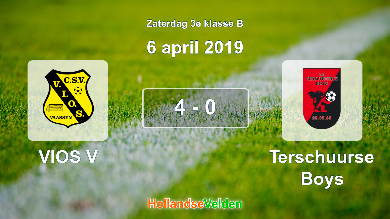 Gespeelde wedstrijd: VIOS V - Terschuurse Boys 4 - 0 (6 april 2019)