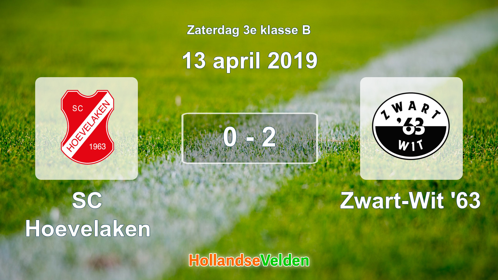 Gespeelde wedstrijd: SC Hoevelaken - Zwart-Wit '63 0 - 2 (13 april 2019)
