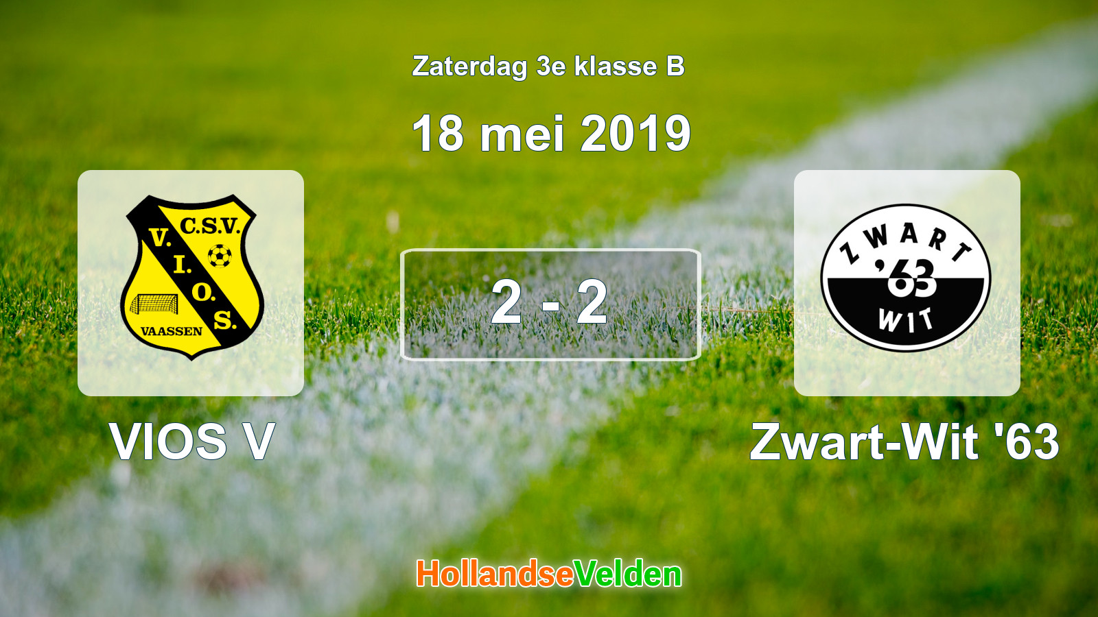 Gespeelde wedstrijd: VIOS V - Zwart-Wit '63 2 - 2 (18 mei 2019)