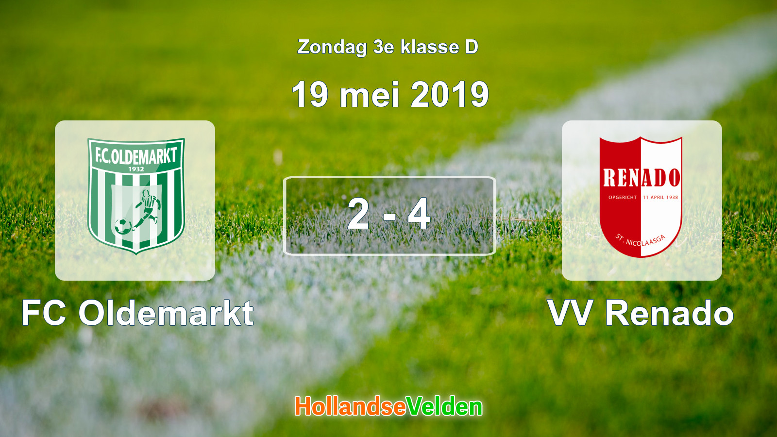 Gespeelde wedstrijd: FC Oldemarkt - VV Renado 2 - 4 (19 mei 2019)