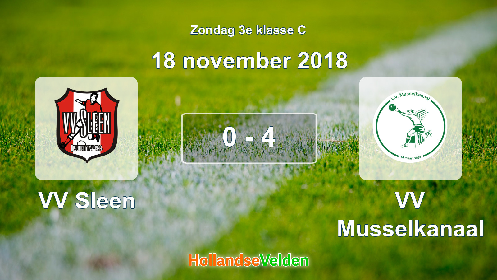 Gespeelde wedstrijd: VV Sleen - VV Musselkanaal 0 - 4 (18 november 2018)