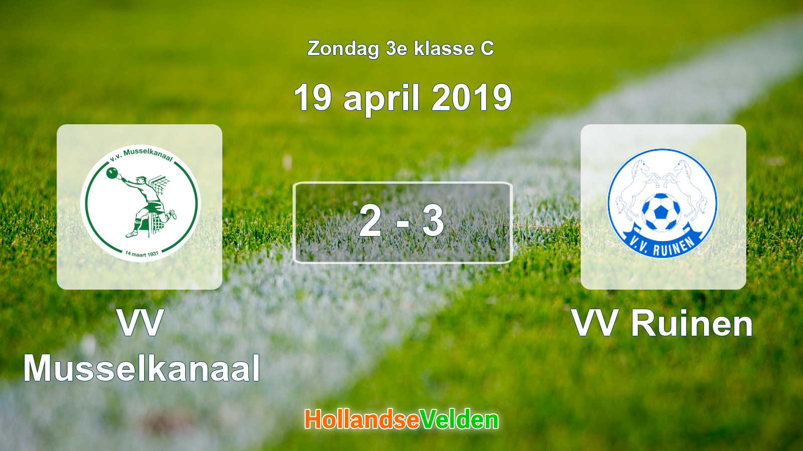 Gespeelde wedstrijd: VV Musselkanaal - VV Ruinen 2 - 3 (19 april 2019)
