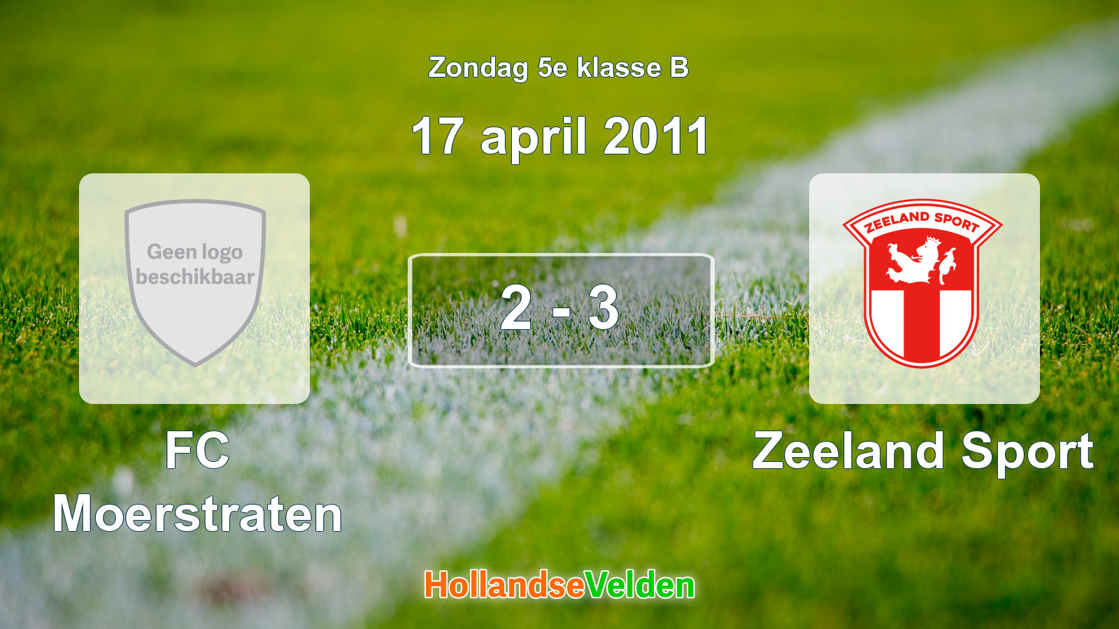 Gespeelde wedstrijd: FC Moerstraten - Zeeland Sport 2 - 3 (17 april 2011)