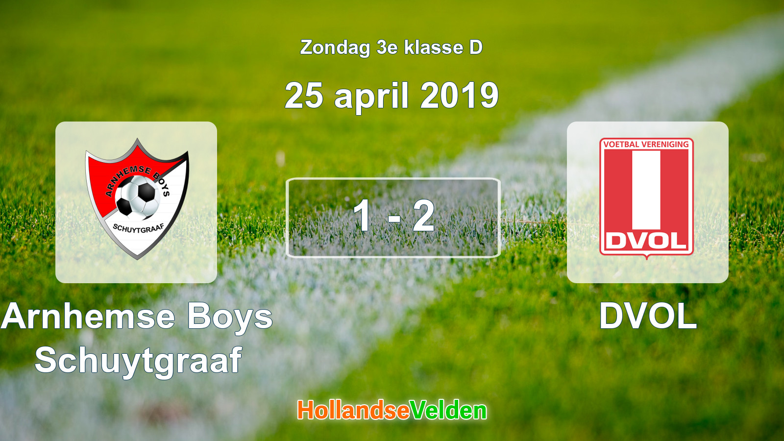 Gespeelde wedstrijd: Arnhemse Boys Schuytgraaf - DVOL 1 - 2 (25 april 2019)