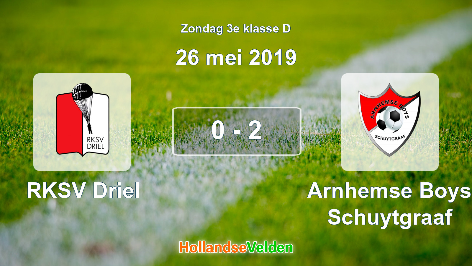 Gespeelde wedstrijd: RKSV Driel - Arnhemse Boys Schuytgraaf 0 - 2 (26 mei 2019)
