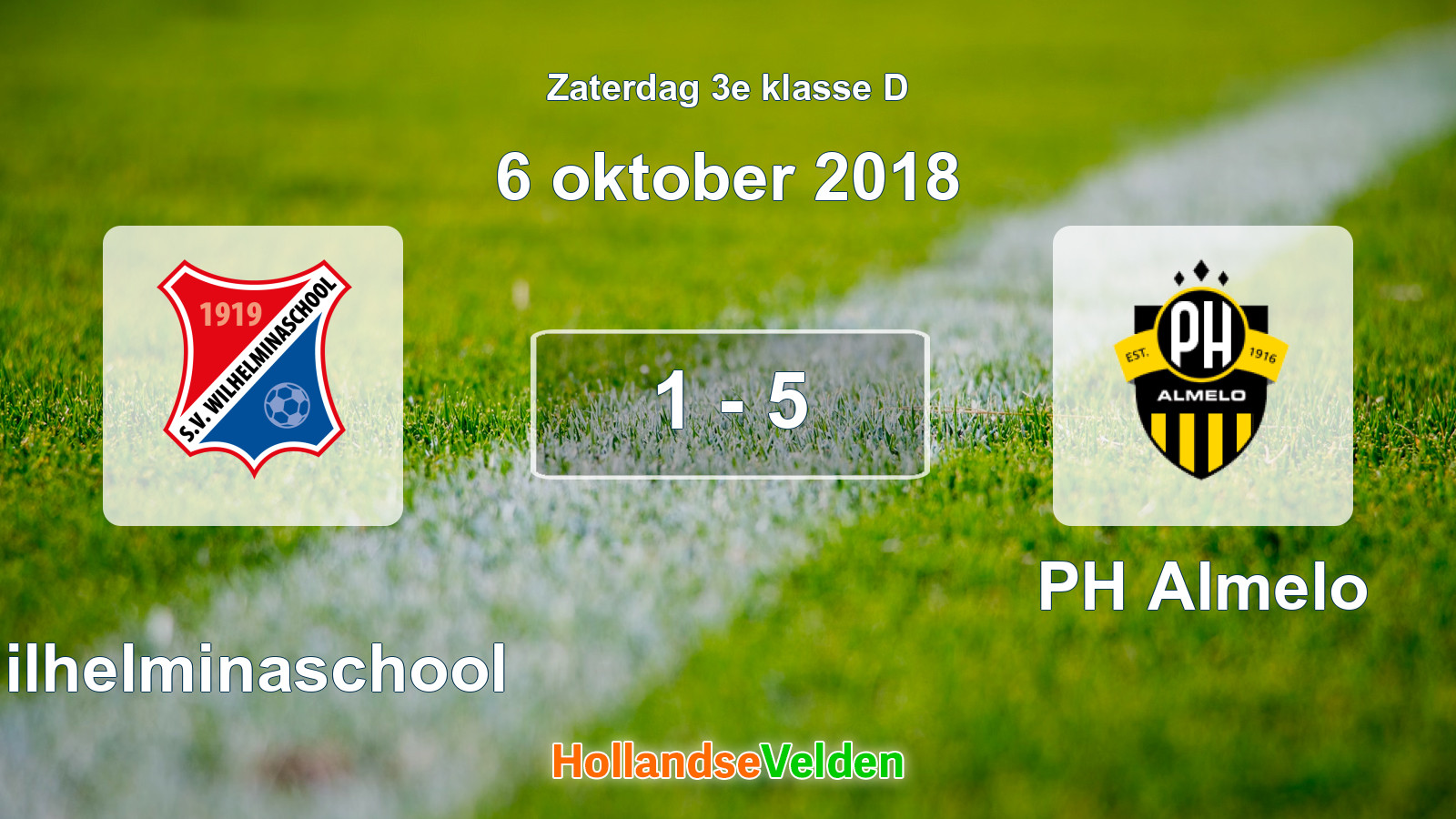 Gespeelde wedstrijd: Wilhelminaschool - PH Almelo 1 - 5 (6 oktober 2018)