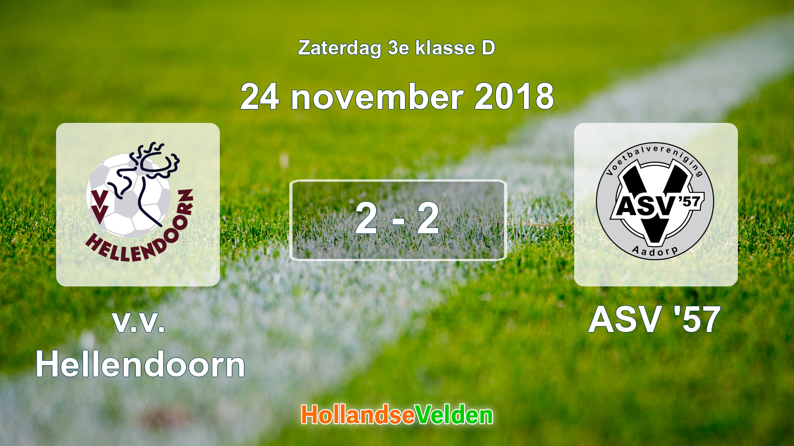 Gespeelde wedstrijd: v.v. Hellendoorn - ASV '57 2 - 2 (24 november 2018)