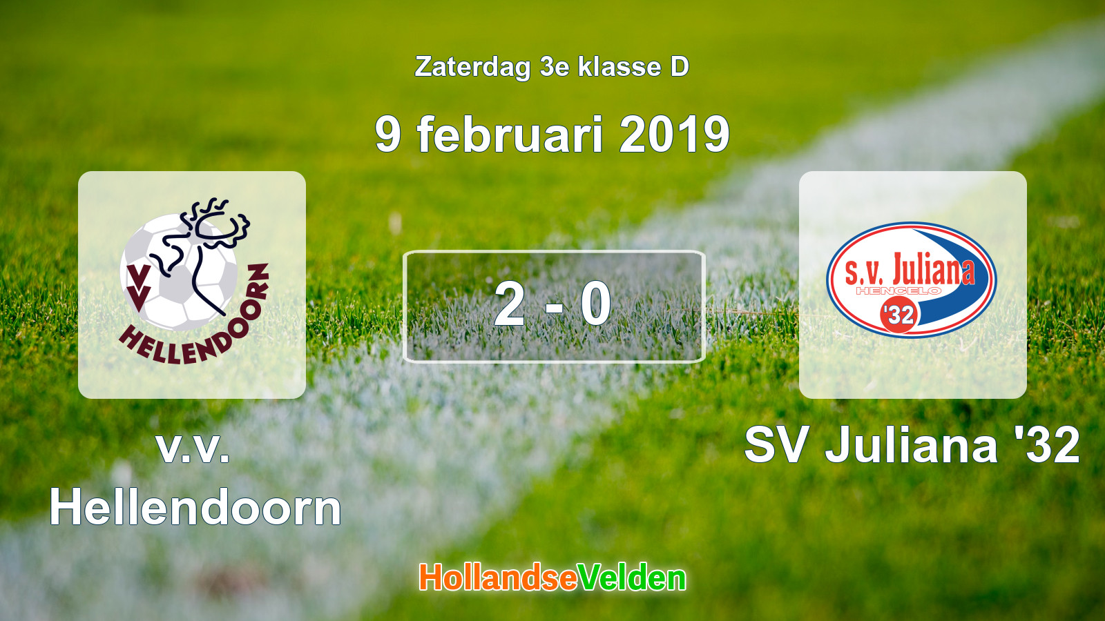 Gespeelde wedstrijd: v.v. Hellendoorn - SV Juliana '32 2 - 0 (9 februari 2019)
