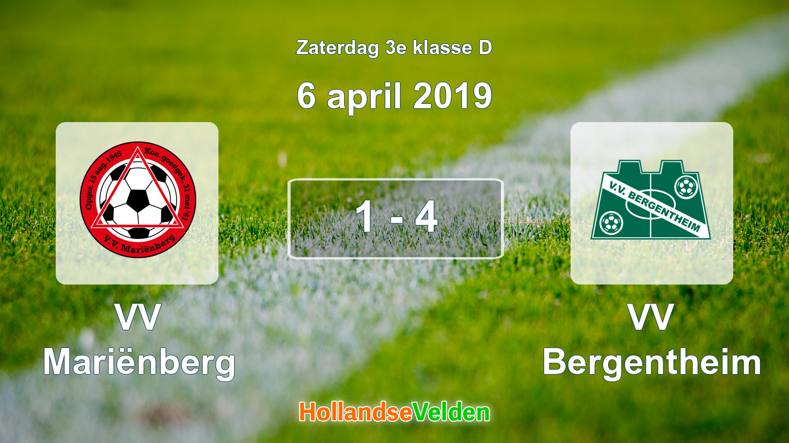 Gespeelde wedstrijd: VV Mariënberg - VV Bergentheim 1 - 4 (6 april 2019)